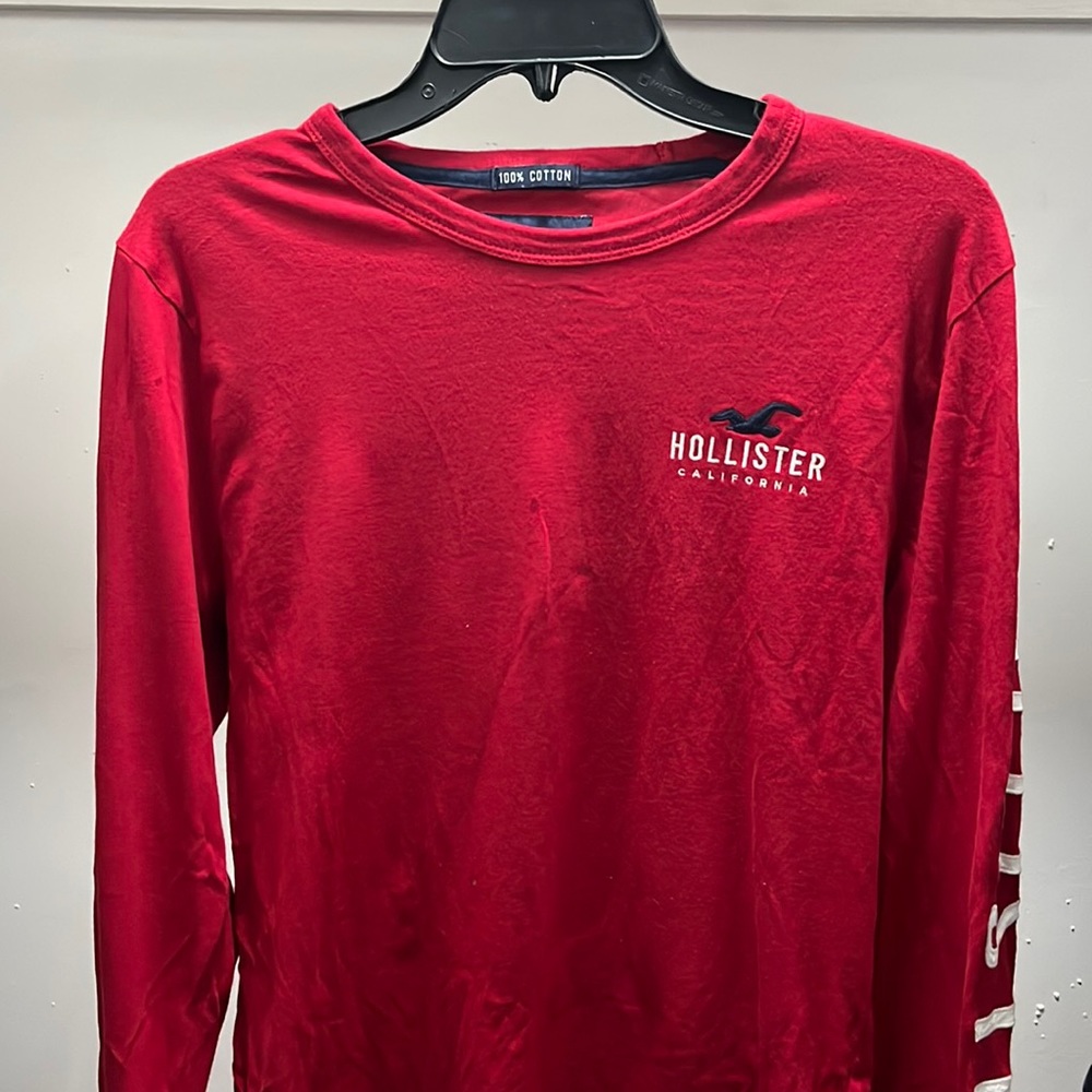 Hollister red long sleeve shirt